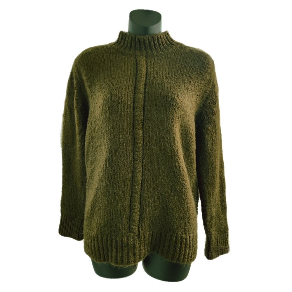 MNG SUIT GREEN MOCK TURTLE NECK SWEATER SIZE S - Picture 2 of 4